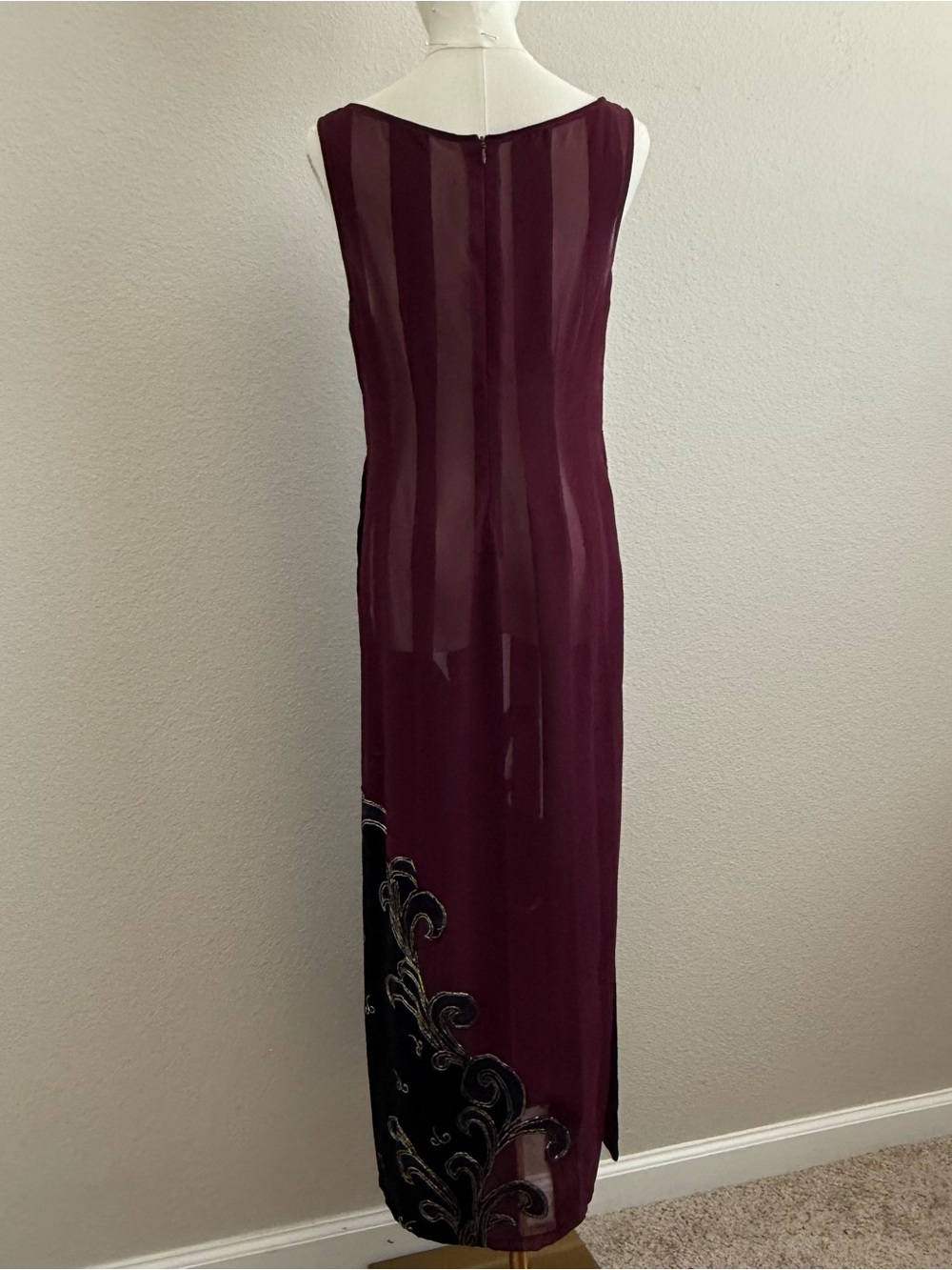 Vintage Hostess Gown high slit whimsigoth RARE size M one of a kind - Picture 4 of 6